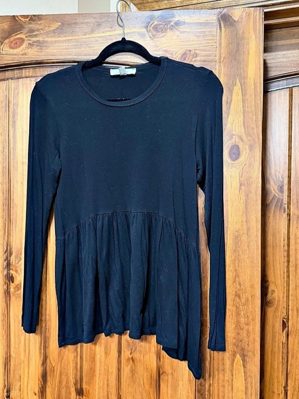 gaze Long Sleeve Tunic in Black Size Small